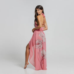 HALTER TIE FRONT LONG DRESS WHISPER